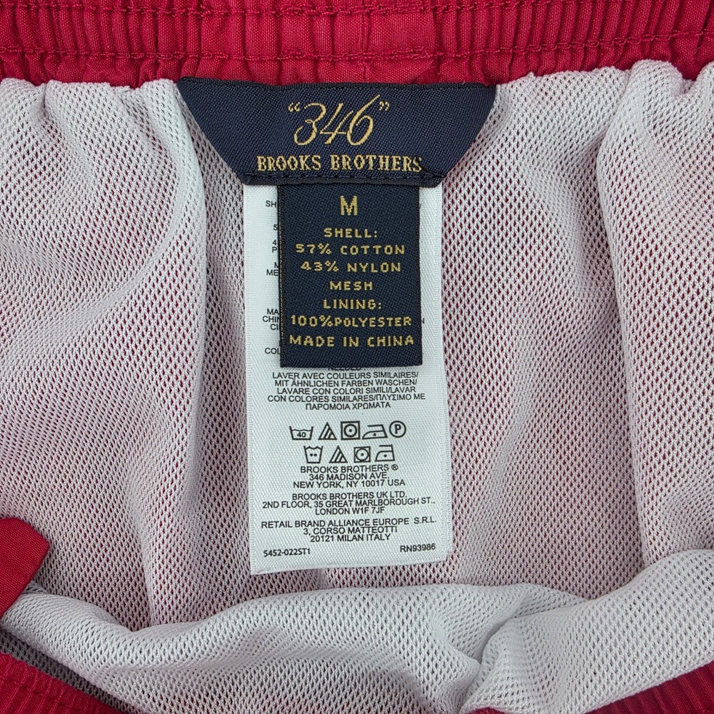 Brooks Brothers 346 Mens Red Swim Trunks Board Shorts Mesh Lined Size Medium - Picture 3 of 5